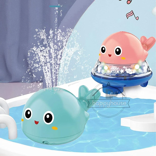 Baby Bath Toys Spray Water Shower Bathing Toys for Kids Electric Whale Bath Ball with Light Music LED Light Toys ool Bathtub Toy 2