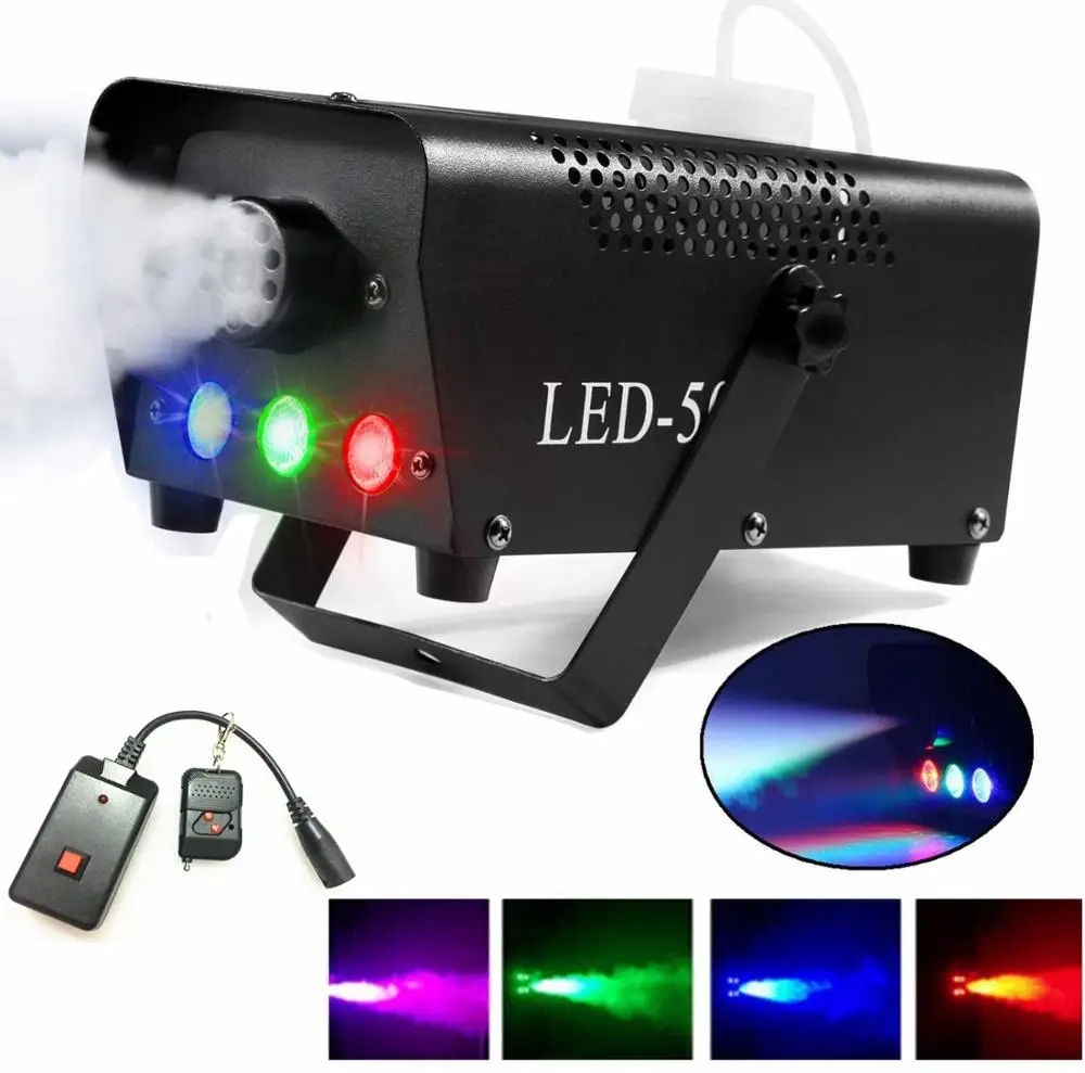 

500W Fog Machine/Wireless Remote Control LED Smoke Thrower /DJ Party Show Smoke Machine/Stage Fogger Ejector With RGB LED Lights