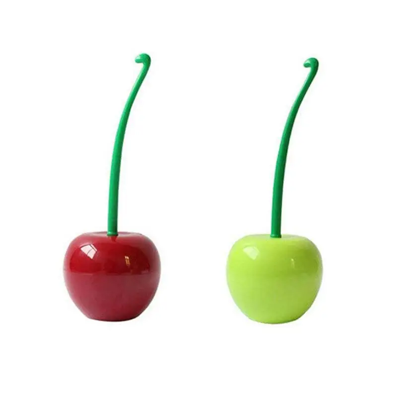 

General environmental protection: 2 sets of cherry brush holders creative design long handle WC cleaning brush set bathroom clea
