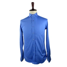 Изготовленные на заказ рубашки синяя с длинным рукавом деловая рубашка из хлопка с длинным рукавом рубашка мужская одежда рубашка модная с длинным рукавом