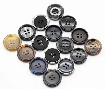 

6Pcs/lot 15-30mm High-grade 24 kinds of resin four-eye suit buttons men and women shirts coats clothes decorative buttons C074