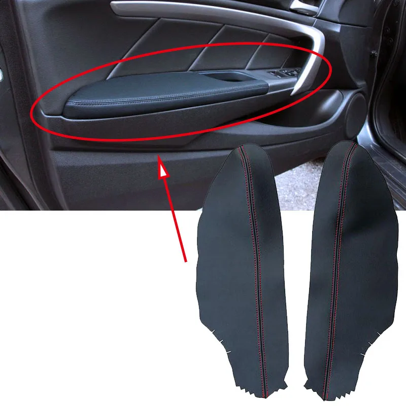 2*Black Leather Front Door Panels Armrest Cover For Honda ACCORD Coupe 2008-2012 Brand New And High Quality