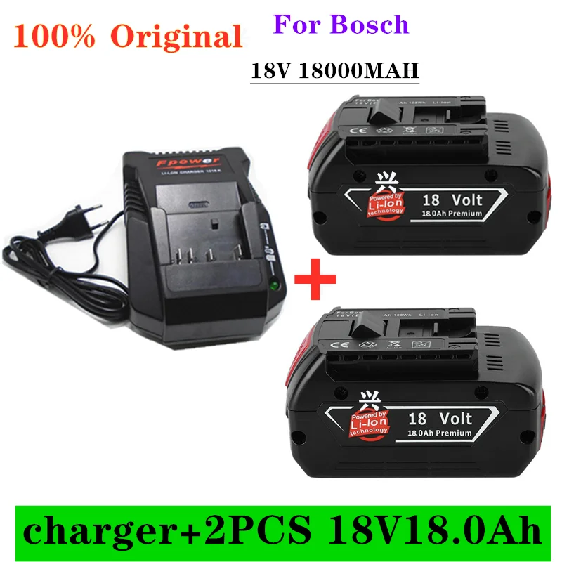Chargeur pour perceuse électrique Bosch, 18 V, 10000 mAh, batterie Li-ion BAT609, BAT609G, BAT618, BAT618G, BAT614, 2607336236 chargeur