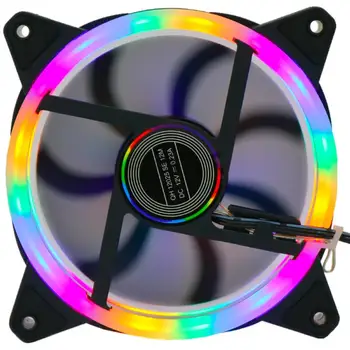 

Mute RGB LED Light Cooling Fan Heat Dissipation Heatsink for Computer PC Case