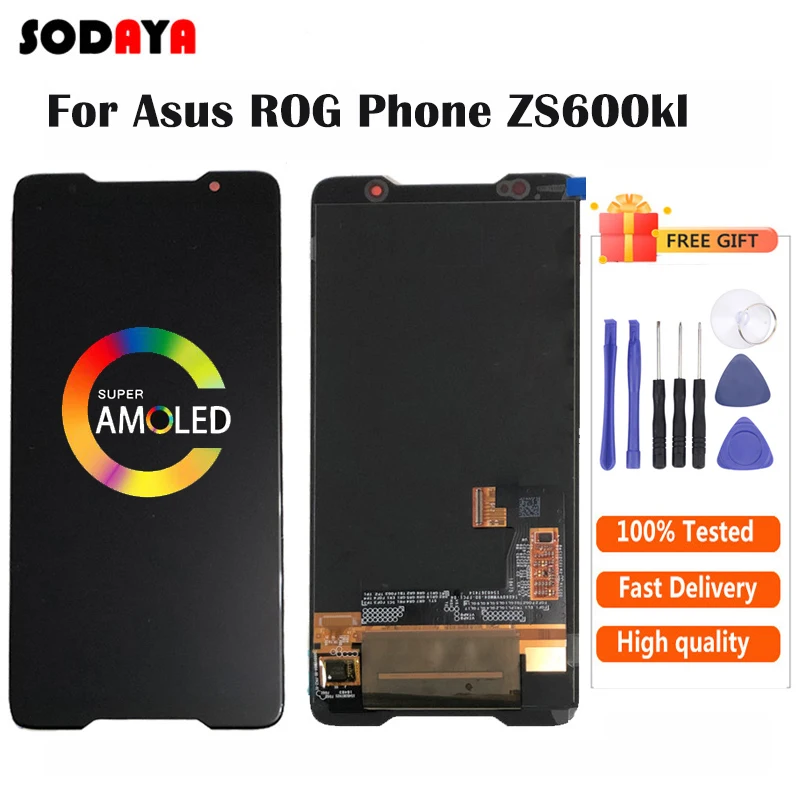 6 0 &quotдля Asus ROG Phone ZS600kl ЖК-дисплей с кодирующий преобразователь сенсорного экрана