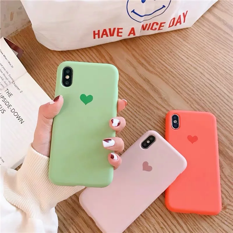 

case for iPhone 11 XR 7 8 11 Pro Max X XS Max Plus 6 6s simple Love heart cover