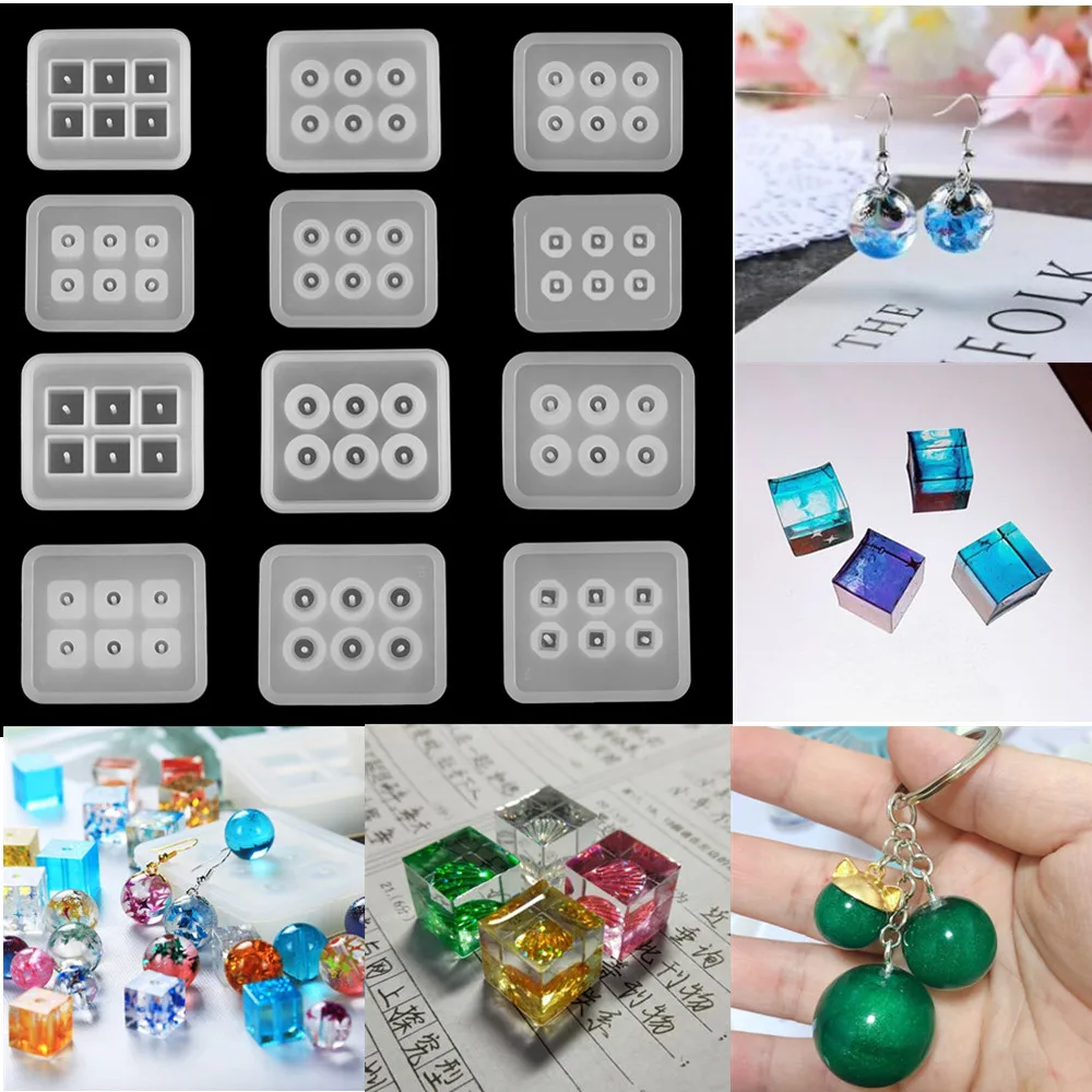DIY Craft UV Epoxy Cube Molds Silicone Mould Jewelry Making Tools Resin Mold 