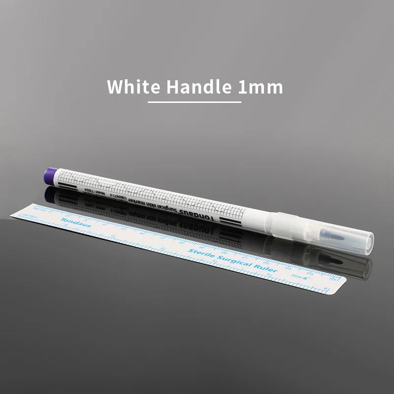 5 шт. тату маркерная ручка для кожи 6 типов водонепроницаемый хирургический инструмент для пирсинга+ измерительная линейка аксессуары для позиционирования макияжа - Цвет: Purple Handle 1mm