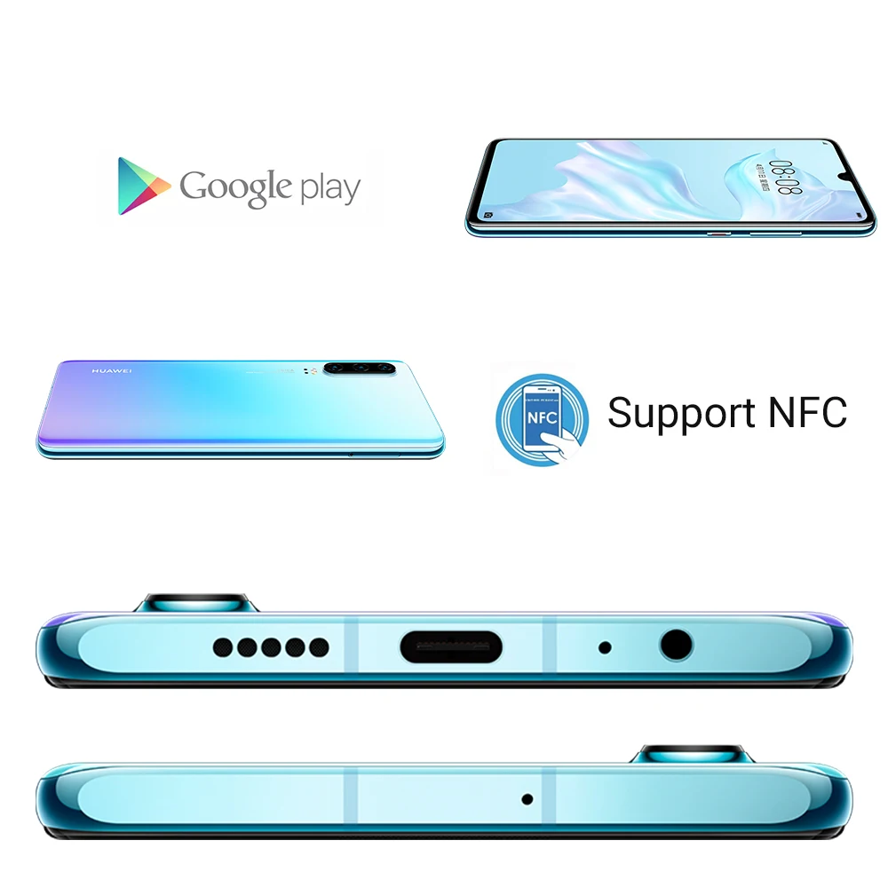 Оригинальный смартфон Huawei P30 6 ГБ 8 128 Kirin 980 четырехъядерная камера с цифровым