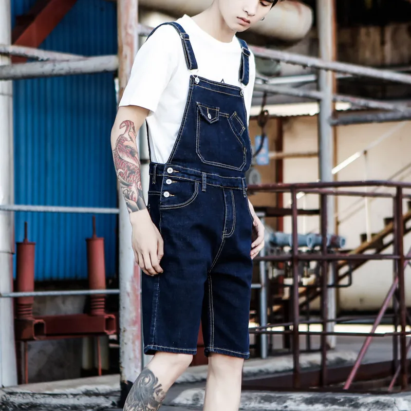 Denim Shorts Men 2019 New Japanese Denim Overalls Shorts Male Summer Hole Denim Bib Korean Suspenders Size S-5XL Denim Shorts Men 2019 New Japanese Denim Overalls Shorts Male Summer Hole Denim Bib Korean Suspenders Size S-5XL