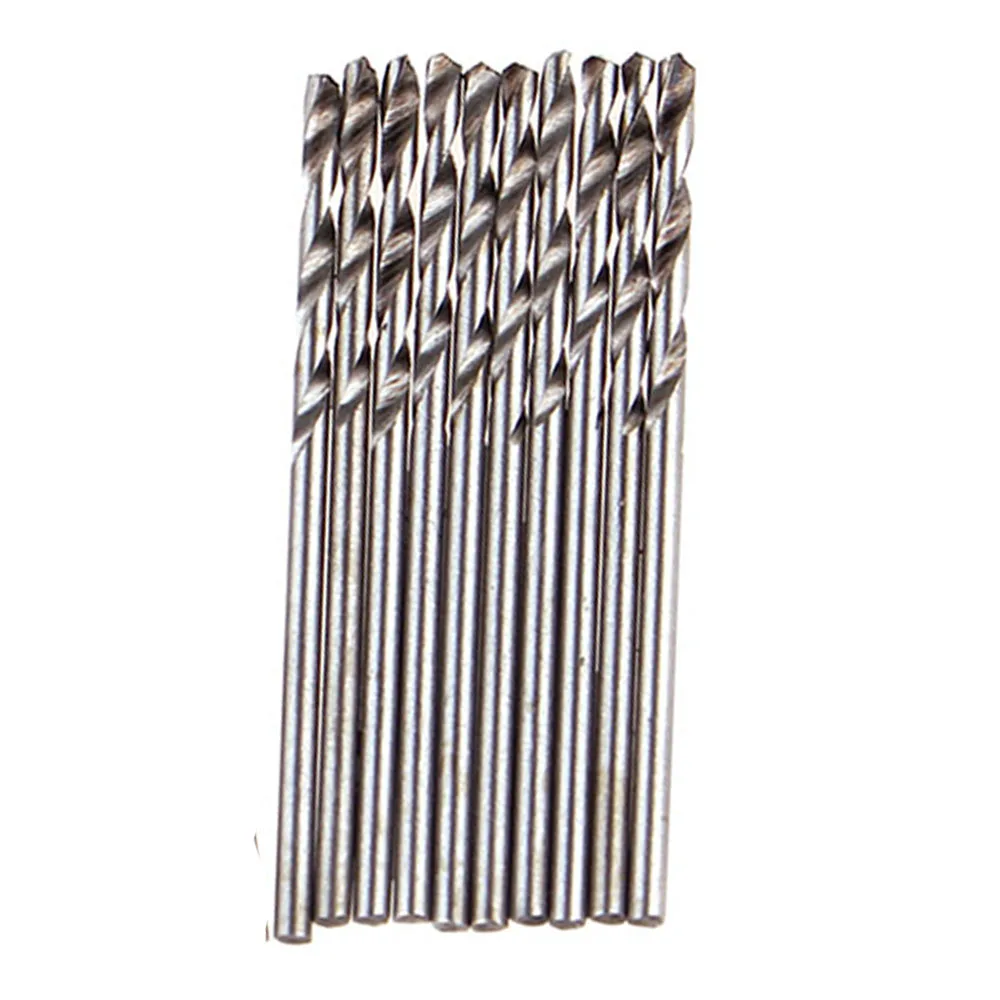 Juego de 10 unids/set de brocas helicoidales de acero de alta velocidad HSS, 0,5mm, 0,8mm, 1,5mm, 2,0mm, para carpintería, plástico y aluminio