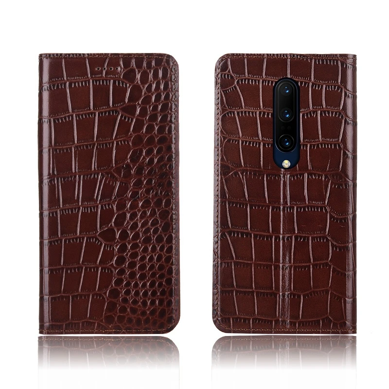 

Crocodile pattern genuine leather card slot holder case for OnePlus 7 Pro flip case for OnePlus 7 holster cover case coque capa