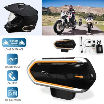 

QTBE6 Motorcycle Helmet Bluetooth Headset Intercom Handsfree Waterproof FM Radio Motobike Intercomunicador Wireless Interphone