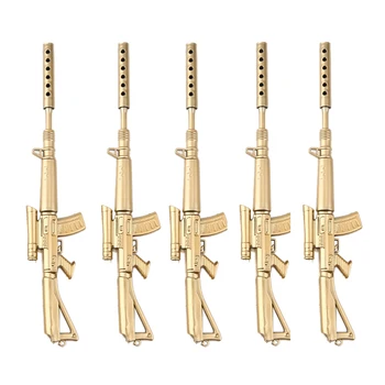 

5 pcs Novelty Ballpoint Pen Funny Gold rifle shape design Office School Ballpen Stationery Supplies Surprising Gift for Children