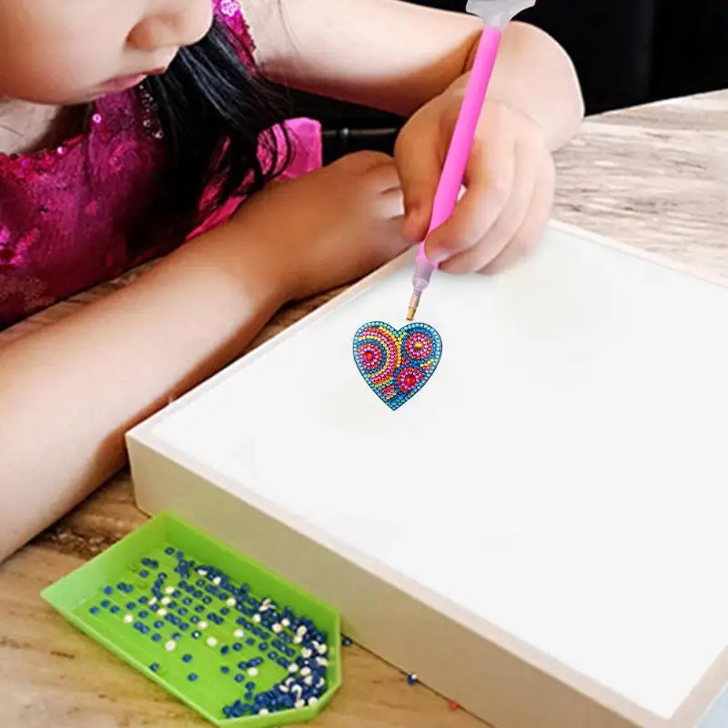 4 шт. 5D DIY алмазная живопись для женщин и девушек сумка для ювелирных изделий брелок Подвеска полная специальная форма d дрель вышивка в форме сердца Красочные