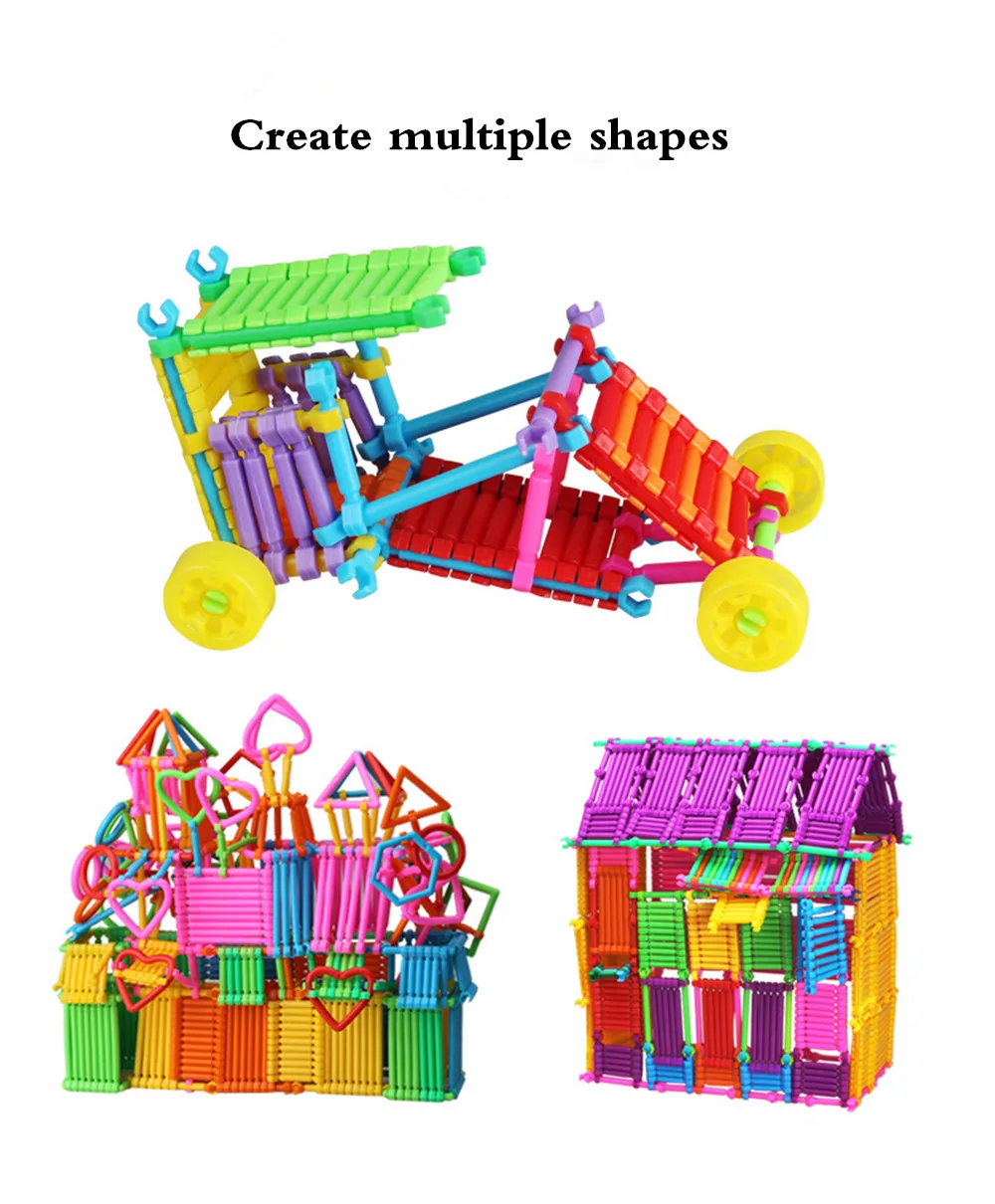 500pcs DIY Creative Intelligence Sticks Blocks Magic Wand Magnetic Designer Construction Set Plastic Model & Building Blocks