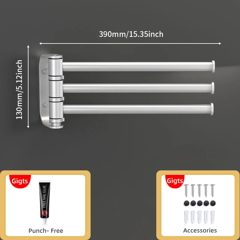 Porte-serviettes Pivotant Bourgh - Chrome - Série Busci - Modèle 20832 - NEUF