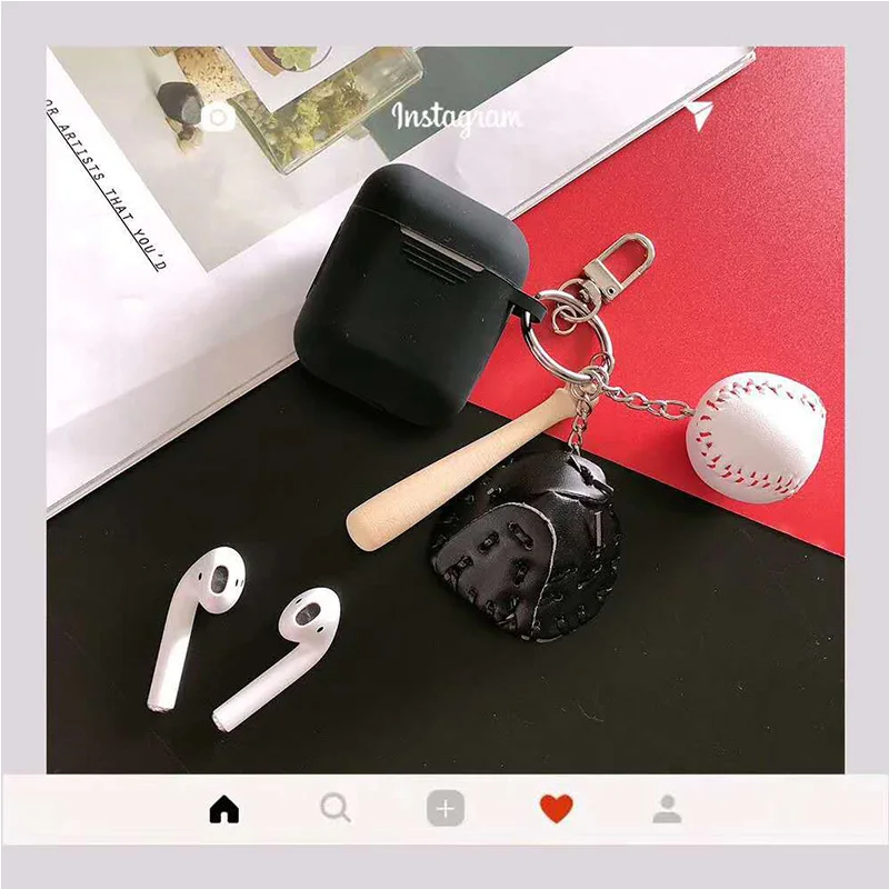 Чехол для Airpods мультфильм подвеска Чехол Silica gel материал для Apple Airpods 1 Зарядная коробка Космос для космонавта от пыли - Цвет: Черный
