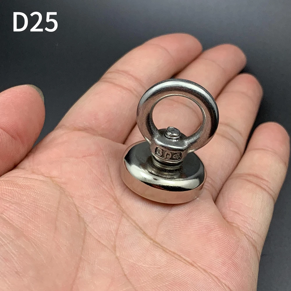 1 Pz D25 Magnete Al Neodimio Ndfeb N35 Super Potente Forte Permanente Magnetico Tesoro Caccia Pesca Subacquea Imanes