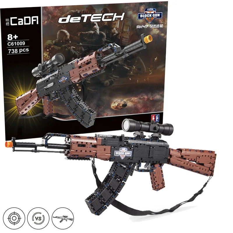 

CADA Military 738pcs SWAT AK47 sets building blocks gun boys assemble PUBG toys compatible with legoinglys guns bricks weapons