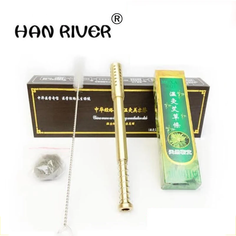 Moxibustion Box Household Pure Copper Warm Moxibustion Rods Face Eye Special Moxibustion Stick Apparatus 4 mm