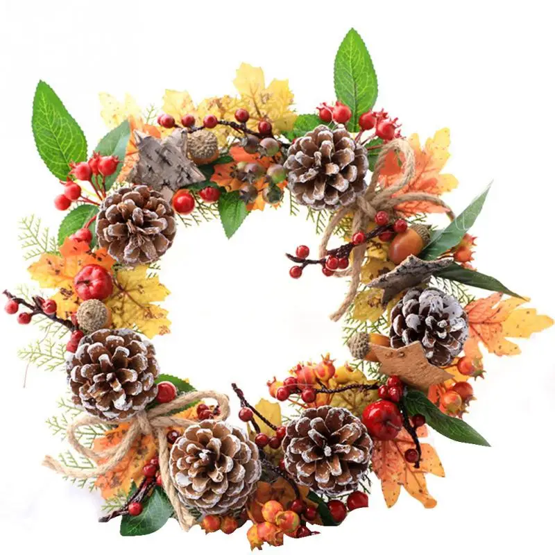 

Wedding Decoration Wreath Natural Rattan Wreath Garland DIY Crafts Decor For Home Door Grand Tree Christmas Party Ornament