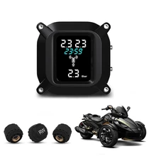 Trikes motocicleta tpms pressão dos pneus do motor sistema de alarme monitoramento temperatura com 3 sensores externos para 3 rodas