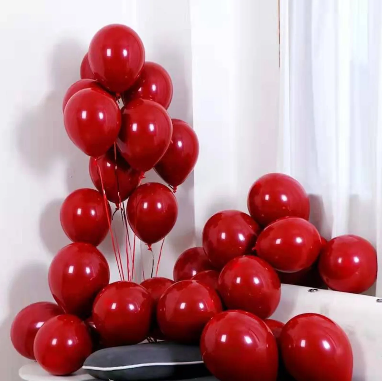 50pcs 10 inch Single Layer ONE Ruby Red Pomegranate Thick Balloon | Дом и сад