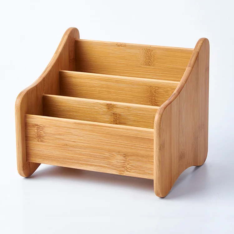 

Solid Wood Remote Control Storage Box Creative Wood Office Desk Top Organizing Living Room Teapoy Table Wooden Storage Rack
