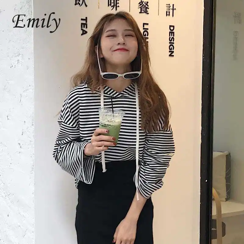 

2020 Striped Sweatshirt Women Winter Pullover Free Loose Women Hoodies Sweatshirt Female Harajuku Streetwear Casaco Feminino