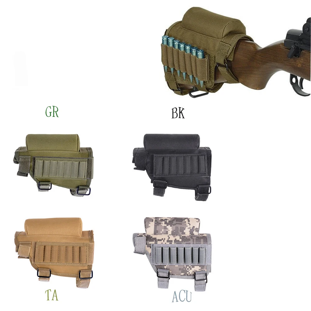 

Tactical Rifle Cases Cheek Rest Riser Ammo Cartridges Hunting Carrier Canvas Pouch Round Cartridge Bag Shell Buttstock Ammo