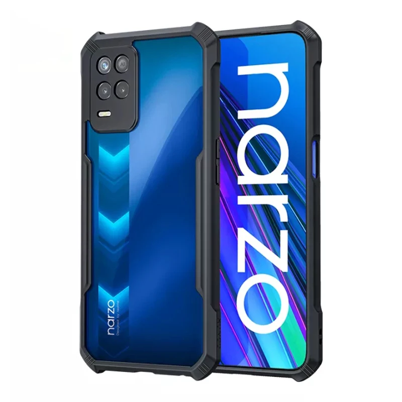 Luxury Shockproof Frame Clear Phone Case For Oppo Realme narzo 30 5G Realmy narzo30 Lens Full Protective Transparent Cover Coque | Мобильные