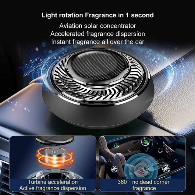 Car Air Fresheners Solar Energy Smart Car Aroma Diffuser Air Fragrance  Double Ring Rotating Purifier For Car Aromatherapy Tools - AliExpress