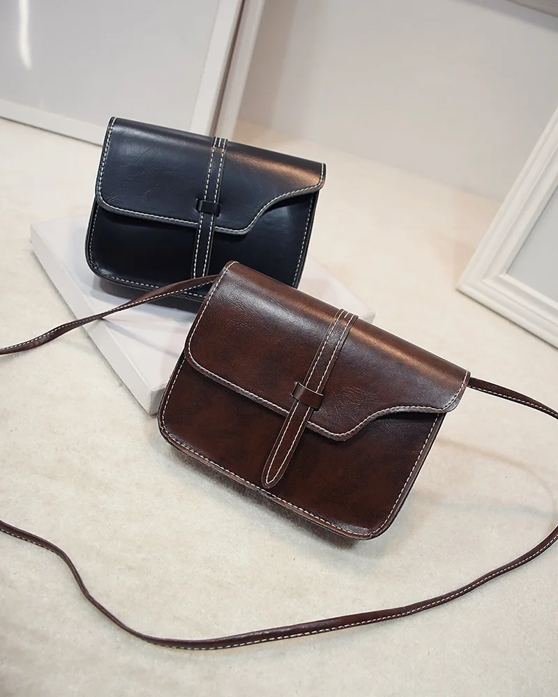 

2017 Spring Summer Square Sling Bag New Style Candy-Colored Leather Belt Cutaway Bag Women's Solid Color One-Shoulder Oblique WO