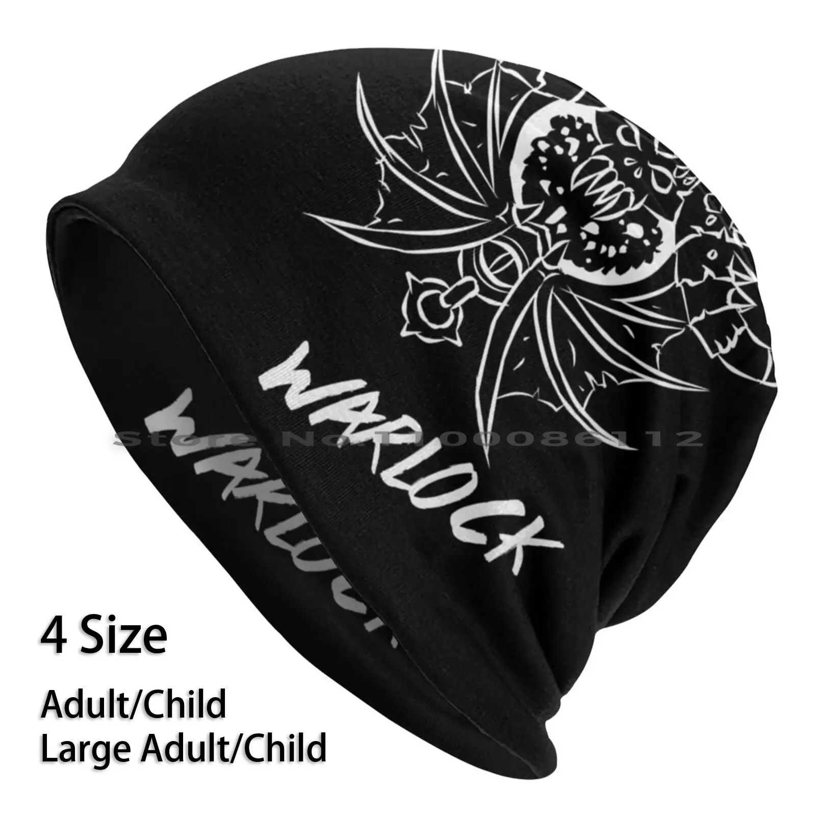 Warlock Crest (Bianco) Berretti Cappello Lavorato A Maglia Wow Illidan Demonhunter Tempio Nero Bc Burning Bloodelf Draenei Legend Legenda? R