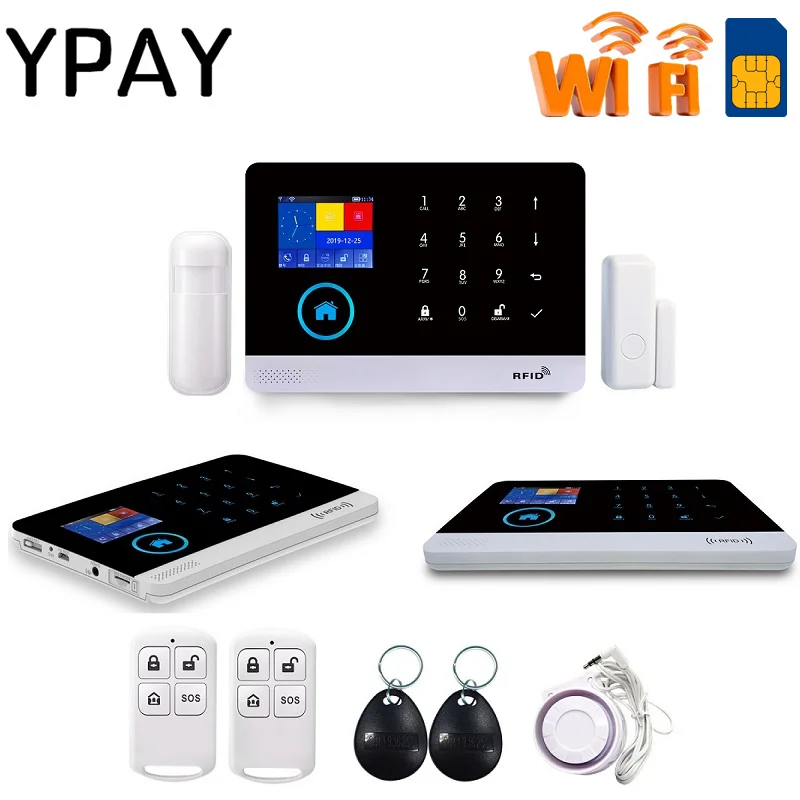 

YPAY PG-103 Wireless Home GSM Security DIY Kit APP Control With Auto Dial Motion Detector Sensor Burglar Alarm System