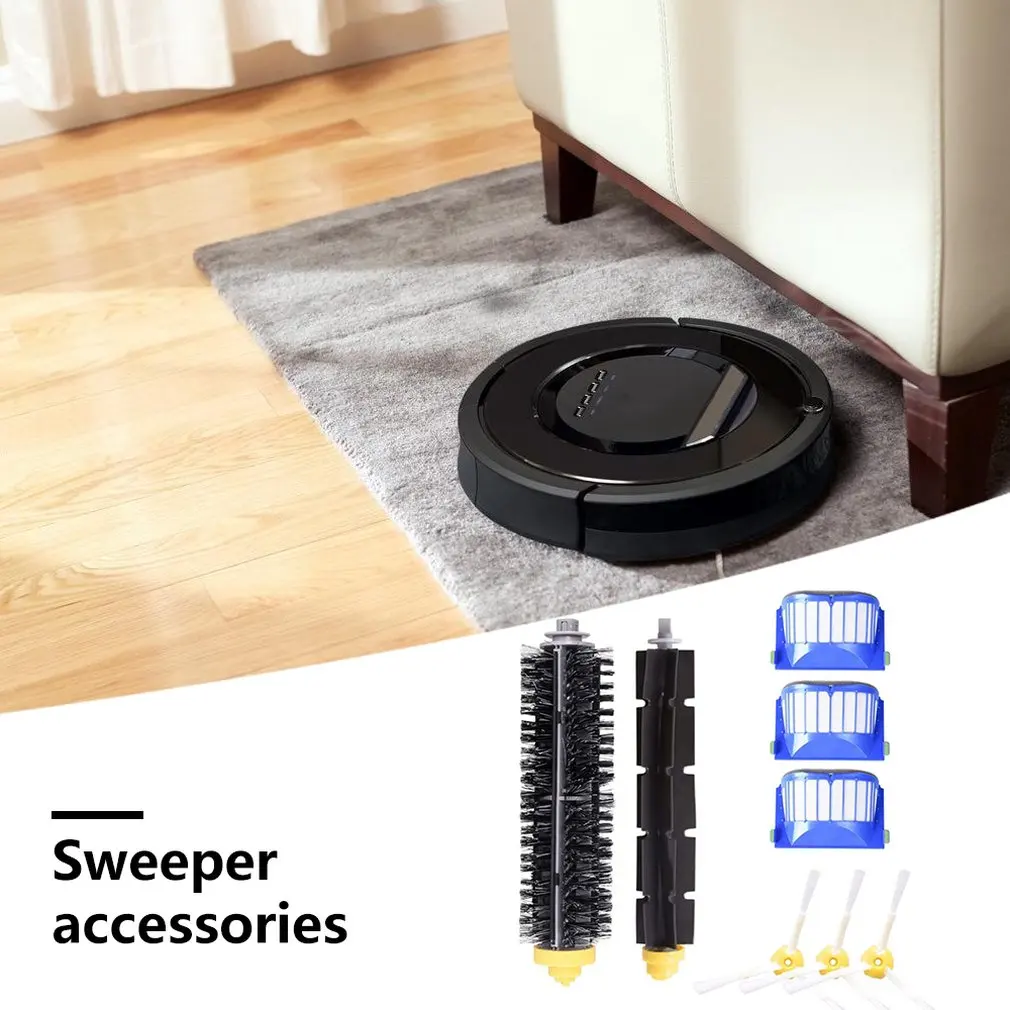 Аксессуары для подметальной машины iRobot roomba, набор серии 600(3 боковые щетки+ 3 фильтра+ 1 рулонная щетка+ 1 резиновая щетка