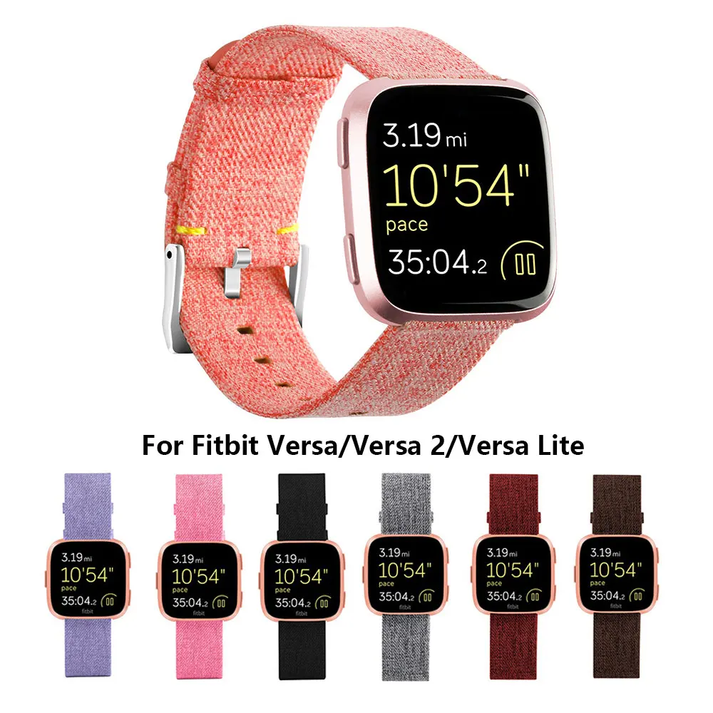 Wydanie Specjalne Tkane Paski Wymienne Z Płótna Kompatybilne Z Fitbit Versa/Versa 2/Versa Lite