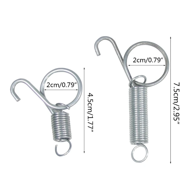Cage Door Spring Hook 10Pcs Metal Spring Hooks Sturdy Tension Fixing Spring for Wire Rabbit/Bird/Hamster Cages S/L 6