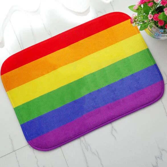 New Gay Pride Flag Bathroom Floor Door Mat Rainbow Flag Keep Calm