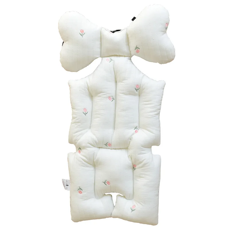 9639B 2021 Winter Embroided Baby Stroller Seat Cushion Bear Seat Pad Stroller Accessories Thick Cotton Padded baby stroller accessories deals	 Baby Strollers