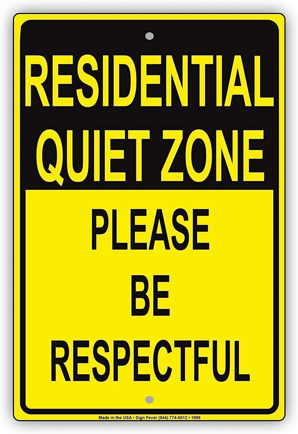 

Residential Quiet Zone Please Be Respectful Courtesy Plate Retro Metal Tin Sign Plaque Poster Wall Decor Art Shabby Chic Gift
