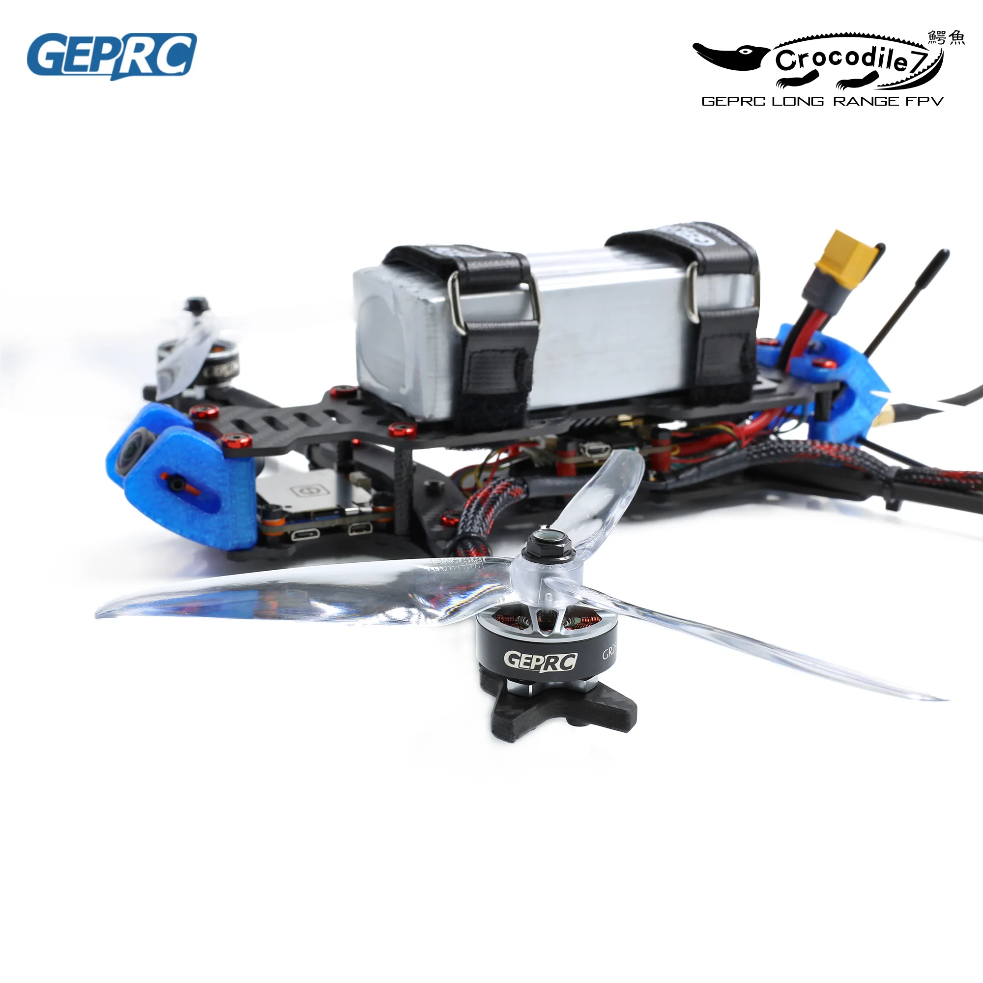 Квадрокоптер GEPRC Crocodile 7 дюймов 315 мм PRO F4 BL32 50A башня 1080P Runcam Сплит 2S длинный звонок