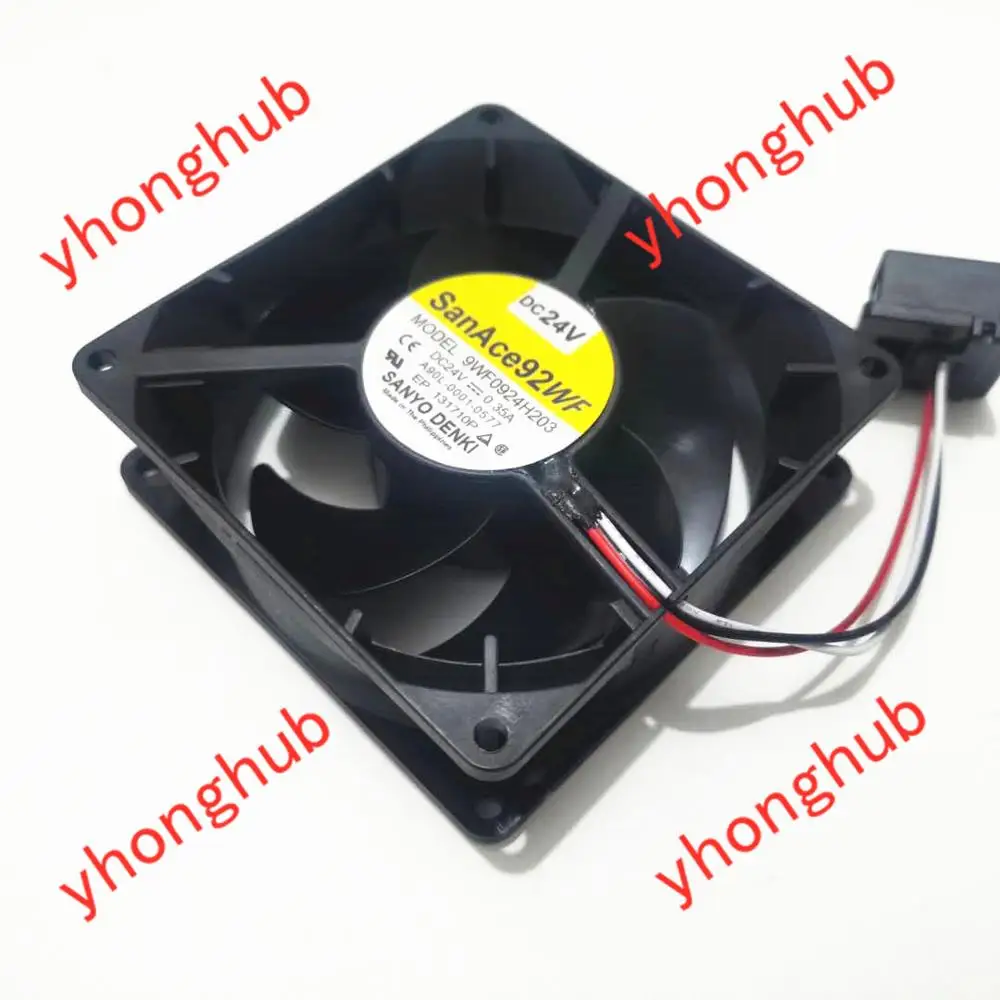 

3-проводной Вентилятор охлаждения сервера Sanyo Denki 9WF0924H203 DC 24 В 0,35 A 92x92x32 мм