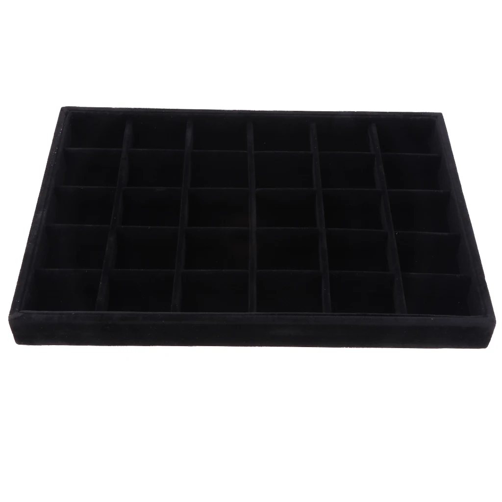 Premium Velvet Stackable Jewelry Tray Showcase Display Organizer for Necklaces Anklets ewelry Packaging  2 Colors for Choose