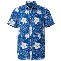 Chemise hawaïenne à manches courtes pour hommes, vêtement de plage en pur coton, coupe régulière, vente directe d'usine, été 