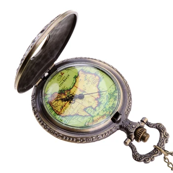 

Retro Antique 12 Constellation Cover Map Quartz Watch With Chain 80cm