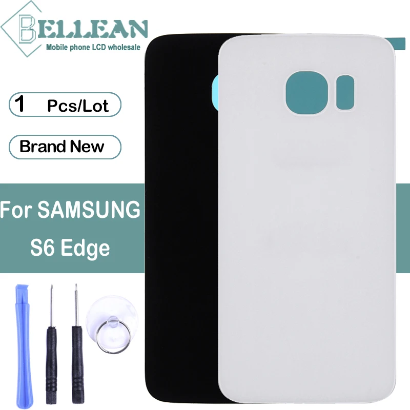 

1pcs Dinamico G925F G9250 Back Glass Rear Cover For Samsung Galaxy S6 Edge G925 Battery Cover Door Housing Case With Sticker