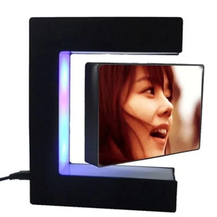 C Shape Electronic Magnetic Levitation Night Light Floating Frame Lamp Creative 