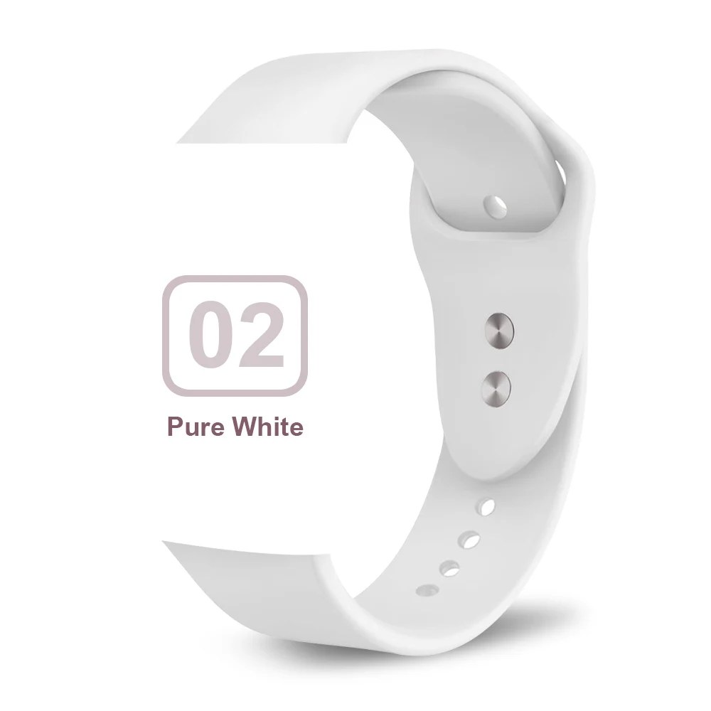Pure White Мягкий силиконовый сменный спортивный ремешок для 38 мм Apple Watch Series1 2 3 4 5 42 мм наручный браслет ремешок для iWatch Sports Edition - Цвет ремешка: Pure White